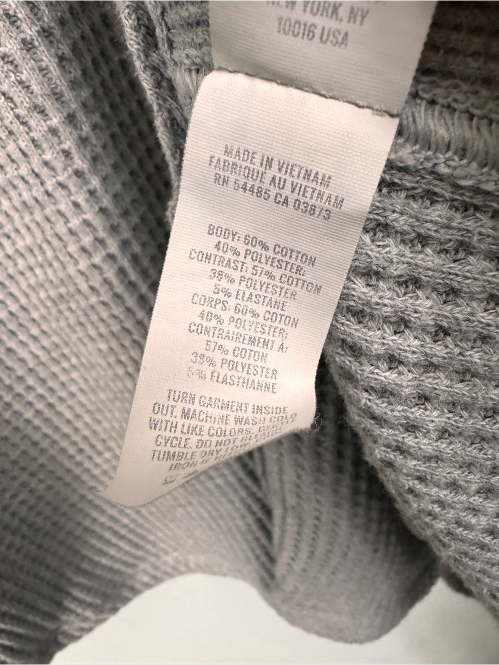 Aerie Thermal Waffle Knit Button Down Shirt Size Large Gray Oversized Shacket - Picture 5 of 6